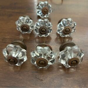 Vintage Glass Flower Drawer Knobs